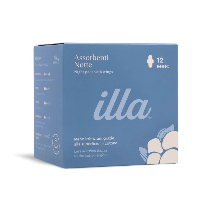 Illa care assorbente notte 100% cotone 12 pezzi