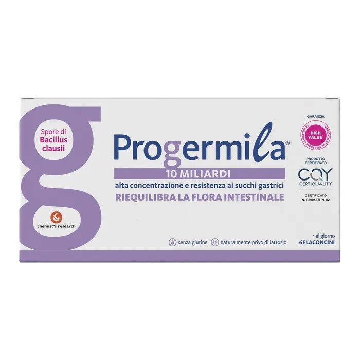 Progermila 10 miliardi spore di bacillus clausii 6 flaconcini-2