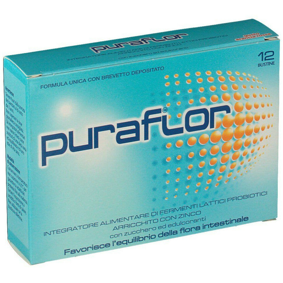 Puraflor Fermenti Lattici Integratore Alimentare Intestino Probiotici Flora Intestinale 12 Bustine-2