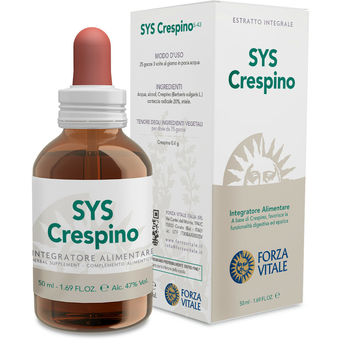 Forza Vitale Sys Crespino favorisce la funzionalità digestiva gocce 50ml-2