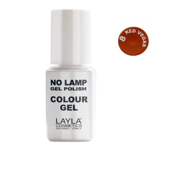 Layla No Lamp Gel Polish Colour Gel colore n.8 Red Vegas 10ml-2