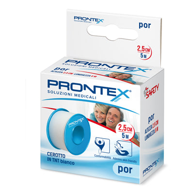 Safety Prontex Por Cerotto in TNT bianco 5m x 2,5 cm