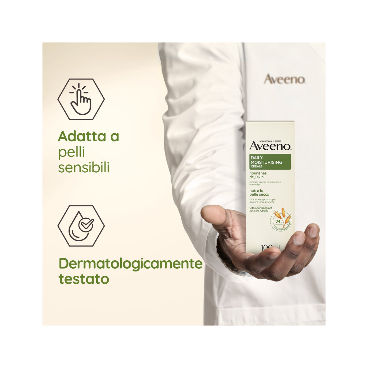 Aveeno Crema Idratante Viso e Corpo Daily Moisturising da Pelli Normali a Secche 100ml-4