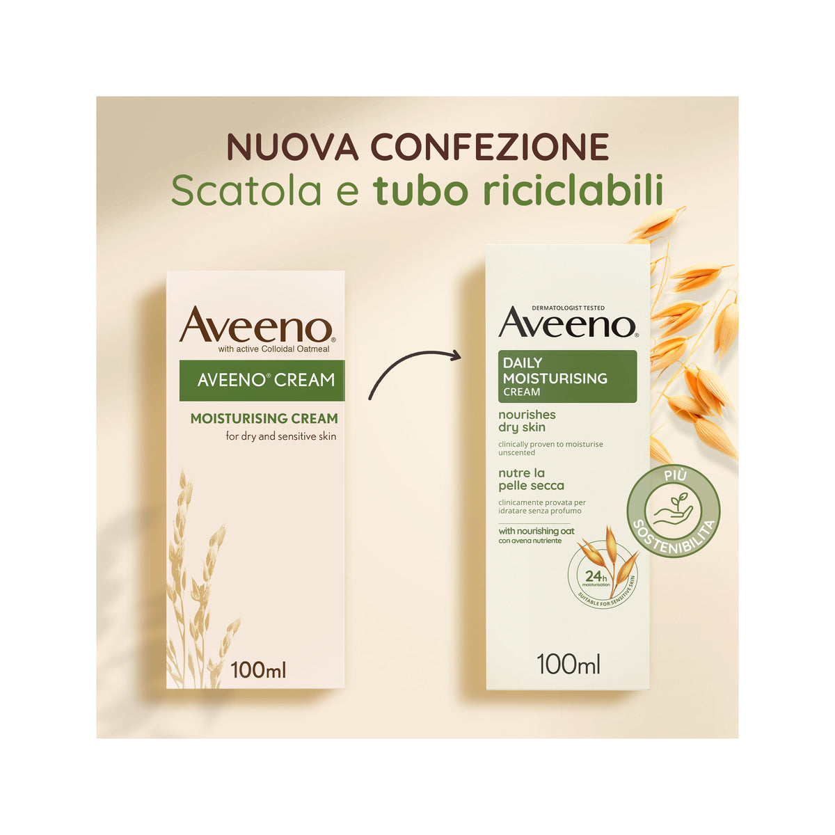 Aveeno Crema Idratante Viso e Corpo Daily Moisturising da Pelli Normali a Secche 100ml-6