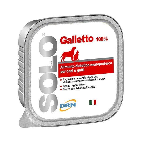 Solo Galletto alimento monoproteico cani e gatti 100g-2