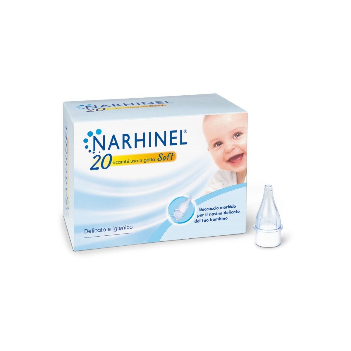 Narhinel 20 Ricambi Per Aspiratore Nasale Neonati E Bambini Con Filtro Assorbente Usa E Getta Soft-6