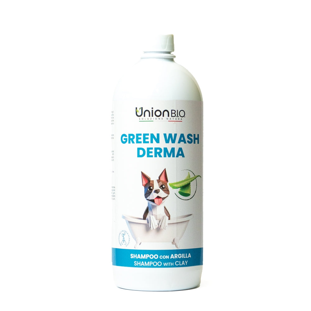 Union Bio Green Wash Derma Shampoo Con Argilla Per Cani 1L-2