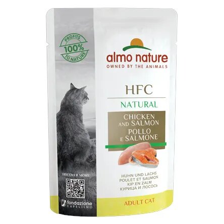 Almo Nature HFC Natural Cibo Umido Pollo E Salmone Per Gatti Adulti 55g-2
