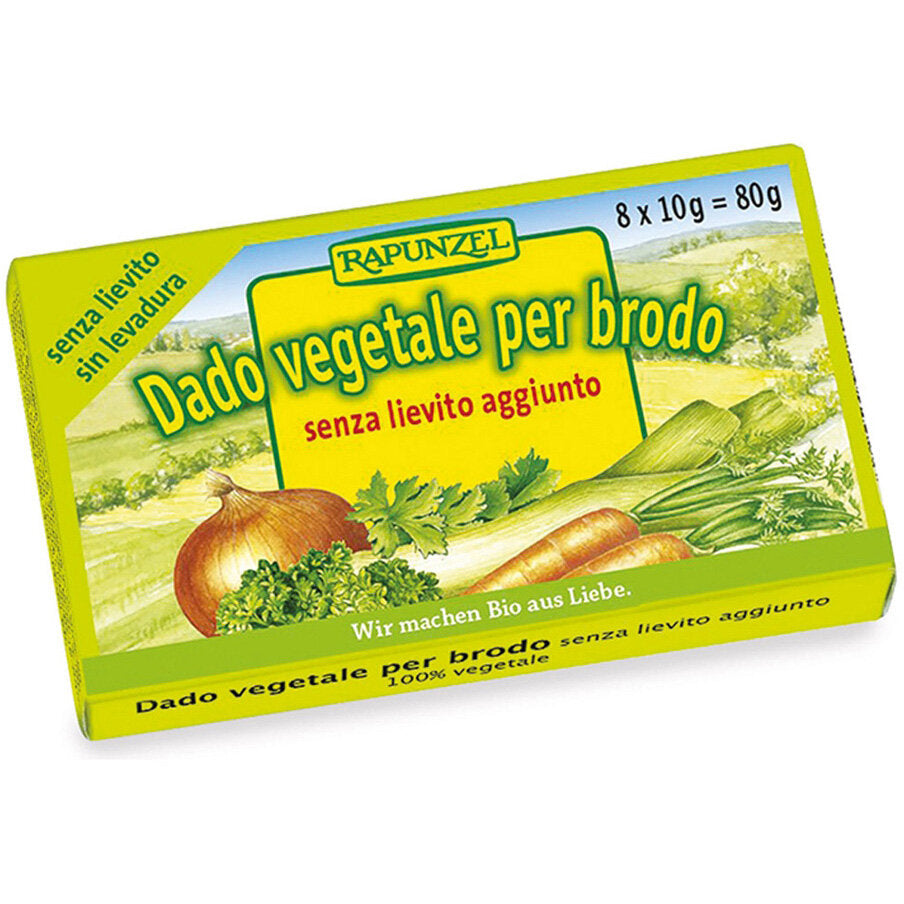 Rapunzel Dado Biologico vegetale per brodo senza lievito aggiunto 8 pezzi da 10g ciascuno-2