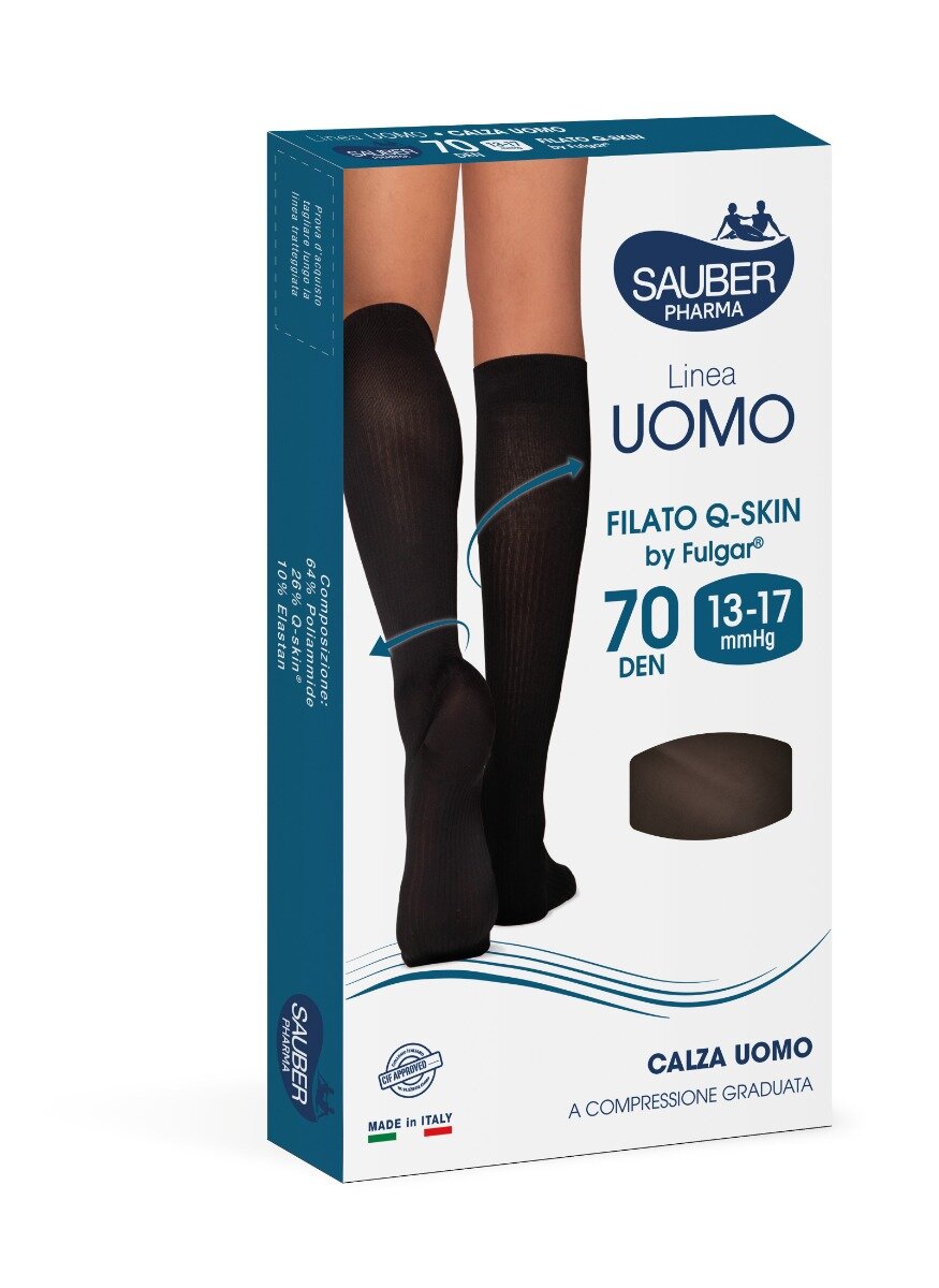 Sauber Calza Uomo Q-Skin 70 Denari Colore Blu Taglia Media-2