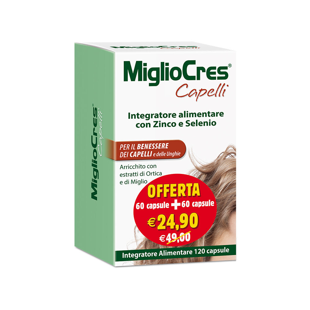 MiglioCres Capelli per il benessere di capelli e unghie 60 + 60 capsule-2