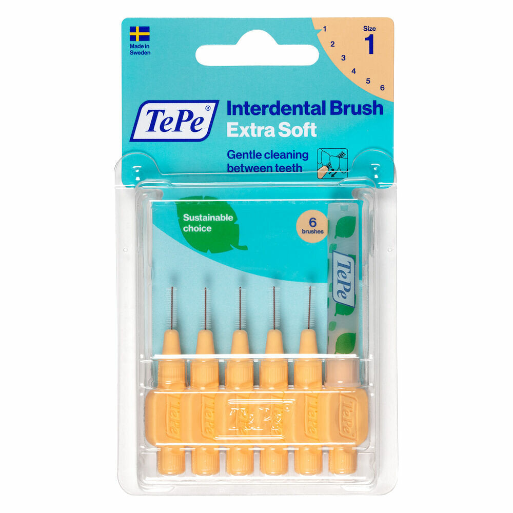 TePe Scovolino Extra Soft Arancione Per Pulizia Interdentale Misura ISO 1 (filo 0,45 mm) 6 Pezzi-1