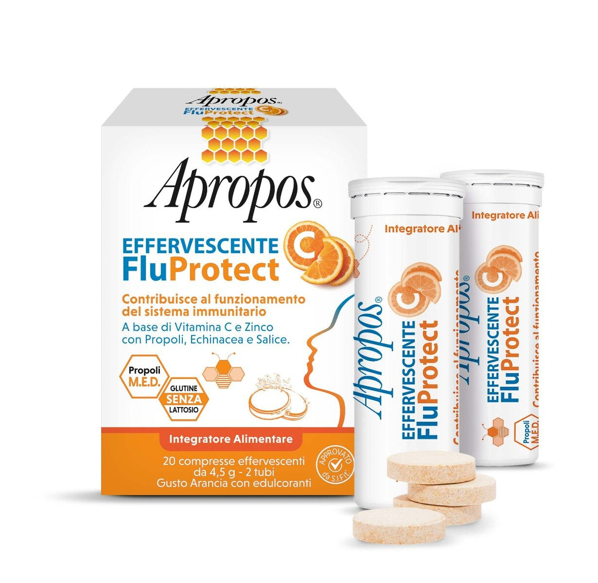 Apropos fluprotect effervescente a base di vitamina c - 20 compresse effervescenti-2
