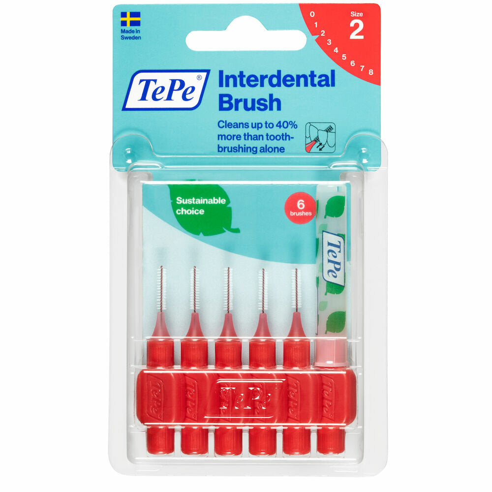 TePe Original Rosso Scovolino Per Pulizia Interdentale Misura ISO 2 Filo 0,5 mm 6 Pezzi-1