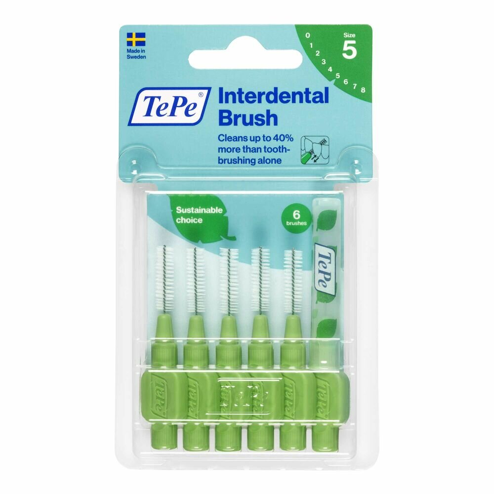 TePe Original Verde Scovolino Per Pulizia Interdentale Misura ISO 5 (filo 0,8 mm) 6 Pezzi-1