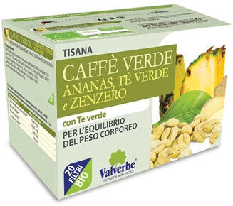 Valverbe Tisana Caffè Verde Ananas Tè Verde Zenzero 20 Bustine-1