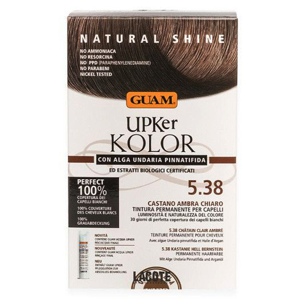 Guam Upker Kolor Tinta Capelli 5,38 Castano Ambra Chiaro-2