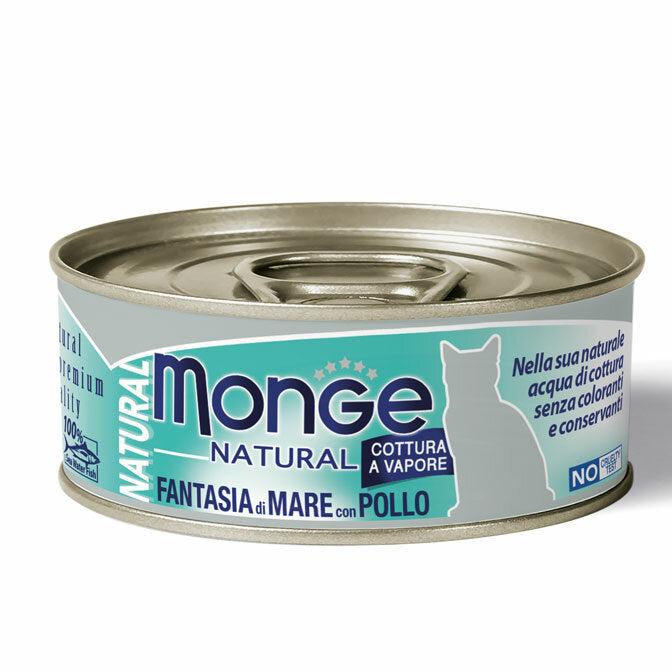 Monge Natural Fantasia Di Mare Con Pollo Cibo Umido Per Gatti Adulti 80g-2
