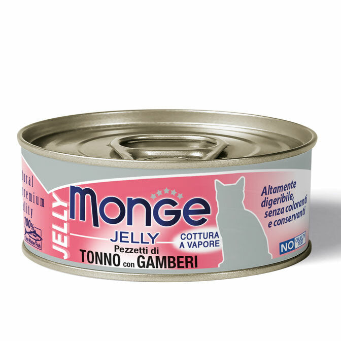 Monge Jelly Pezzetti Di Tonno Del Pacifico E Gamberi Cibo Umido Per Gatti Adulti 80g-2