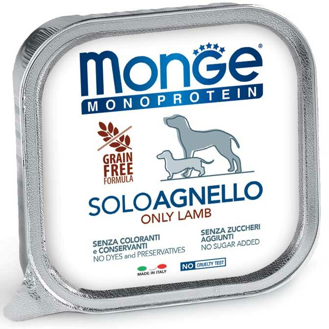 Monge Monoprotein Solo Agnello Cibo Umido Per Cani Adulti 150g-2
