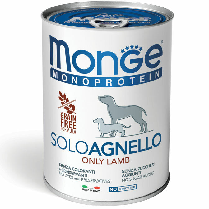 Monge Monoprotein Solo Agnello Cibo Umido Per Cani Adulti 400g-2