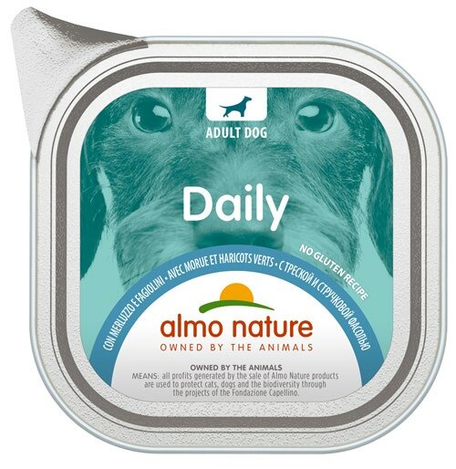 Almo Nature Daily Menu Cibo Umido Merluzzo E Fagiolini Cani Adulti Vaschetta 100g-2