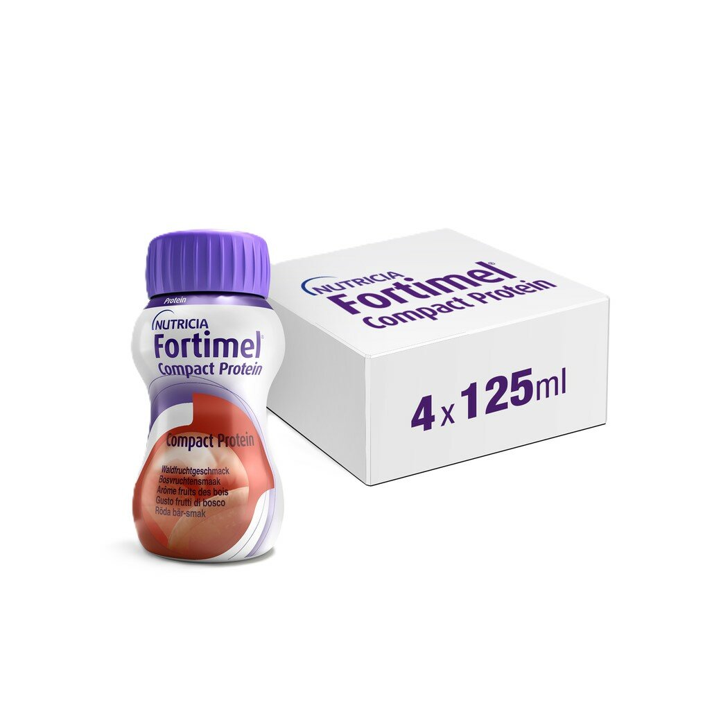 Fortimel Compact Protein alimento ai fini medici speciali gusto frutti di bosco 4x125ml-3
