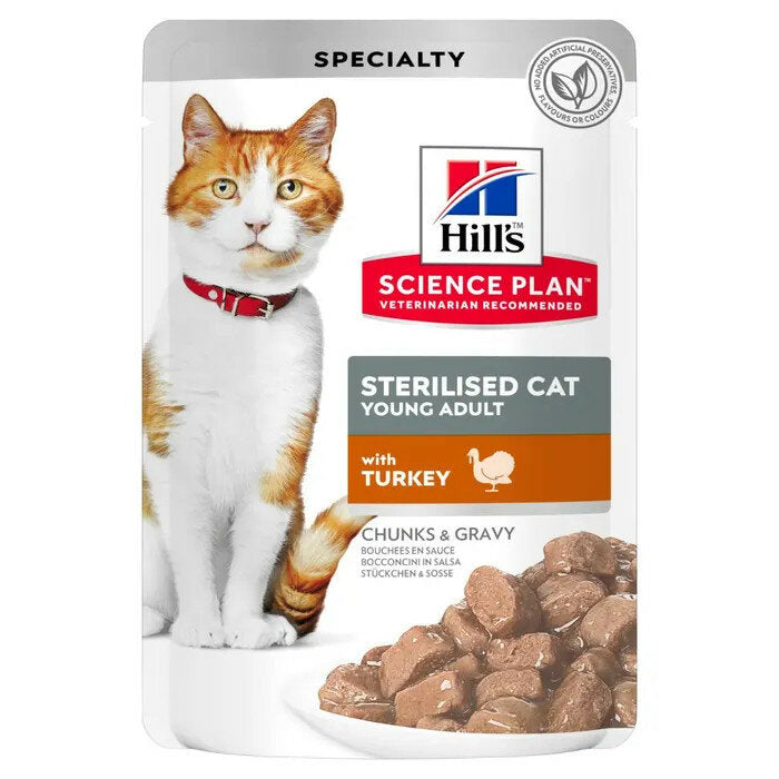 Hill's Science Plan Sterilised Cat Young E Adult Bocconcini Tacchino Per Gatti Bustina 85g-2