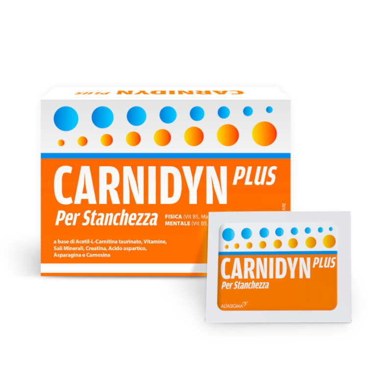 Carnidyn Plus per combattere stanchezza fisica e mentale gusto Arancia 20 bustine-15