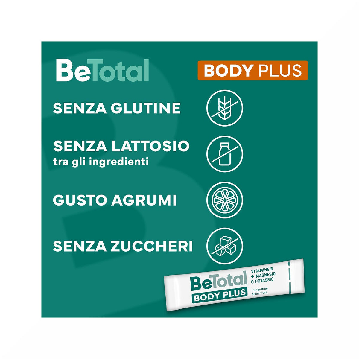 Be-Total Body Plus Integratore Alimentare Magnesio E Potassio Vitamina B Per Adulti 20 Bustine-6