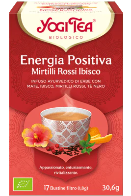 Yogi Tea Energia Positiva tisana BIO mirtilli rossi e ibisco 17 bustine