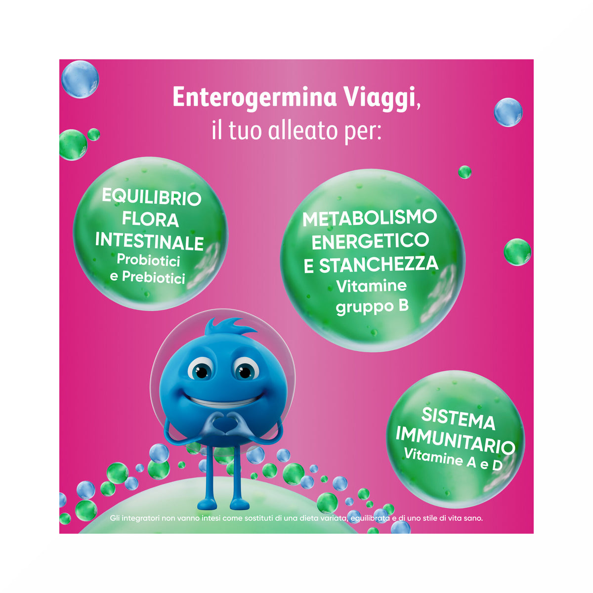 Enterogermina Viaggi, Integratore Alimentare Regolarità Intestinale con Probiotici Vitamina A, B12, B6, B9 e Vitamina D 12 bustine-15