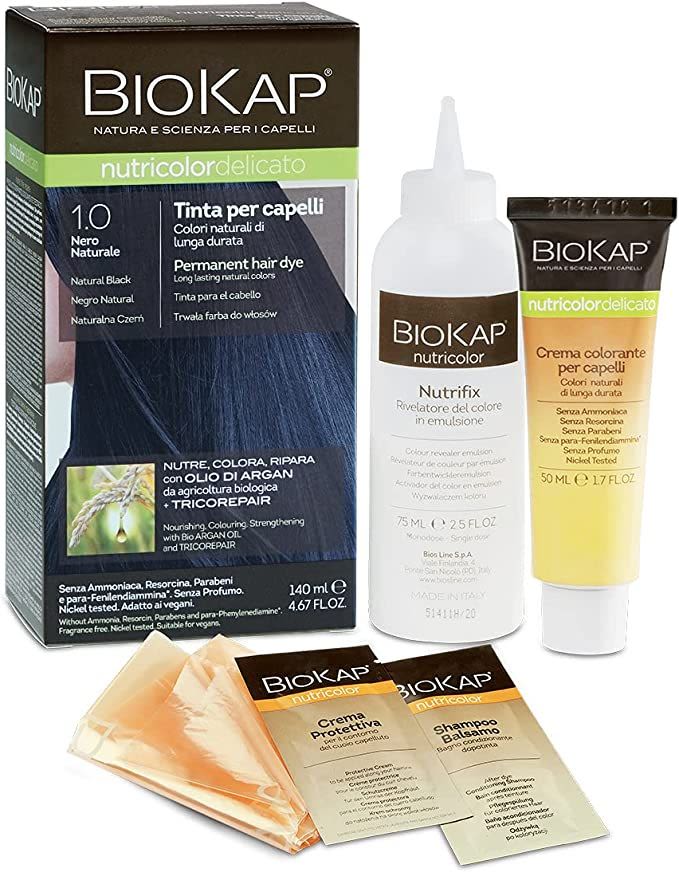 Biokap Nutricolor Delicato 1.0 tinta per capelli colore Nero Naturale 140ml-3