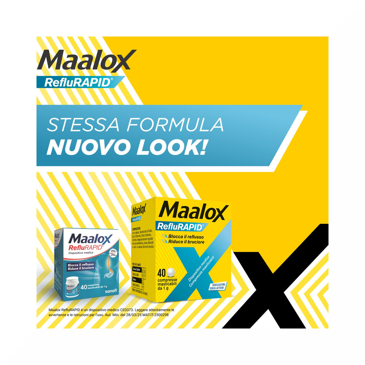 Maalox Reflurapid Blocca il Reflusso Neutralizza il Bruciore da Iperacidità 40 Compresse-2