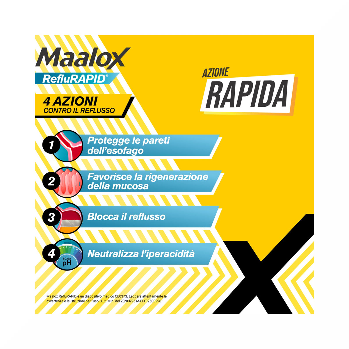 Maalox Reflurapid Blocca il Reflusso Neutralizza il Bruciore da Iperacidità 40 Compresse-3