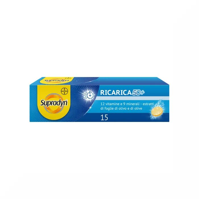 Supradyn Ricarica 50+ Integratore di Vitamine  Gusto Arancia 15 Compresse effervescenti-26