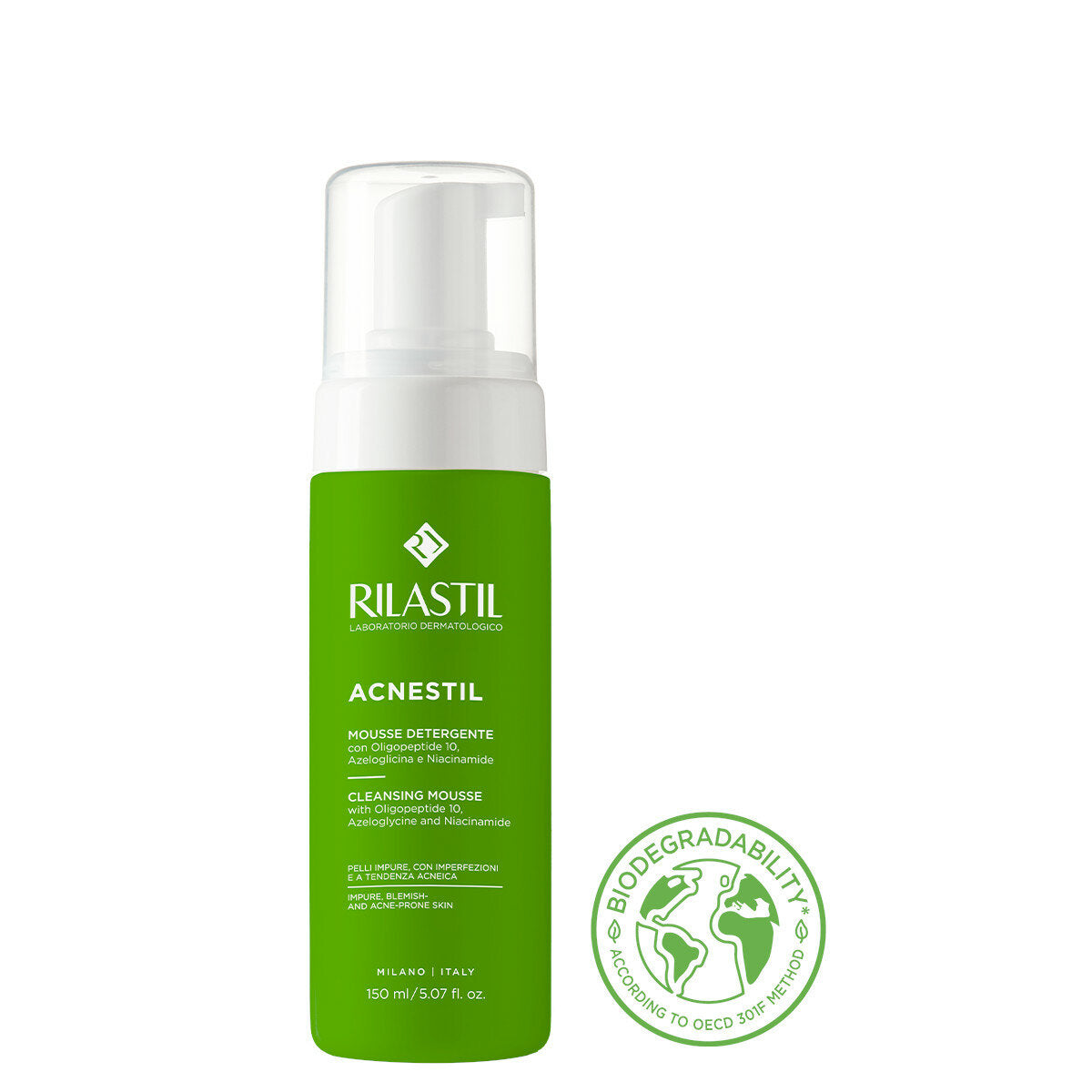 Rilastil Acnestil Mousse Detergente viso 150ml-2