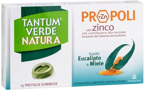 Tantum Verde Natura Propoli Eucalipto E Miele Con Zinco 15 Pastiglie Gommose-3