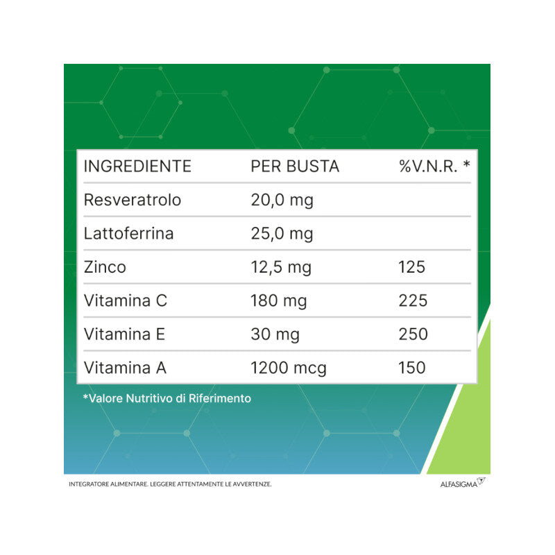 Resvis Forte XR integratore di Vitamine Resveratrolo e Lattoferrina 12 bustine-12