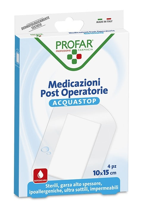 Acquastop Medicazione Post Operatoria 10x15 cm Profar Med 4 Pezzi-0