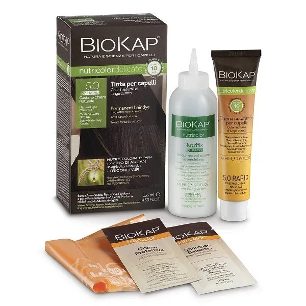 Biokap Nutricolor Delicato Rapid 5.0 tinta per capelli colore Castano Chiaro Naturale 135ml-2