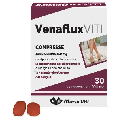Venaflux Viti Integratore Alimentare Funzionalità del Microcircolo e Circolazione del Sangue 30 comp-2