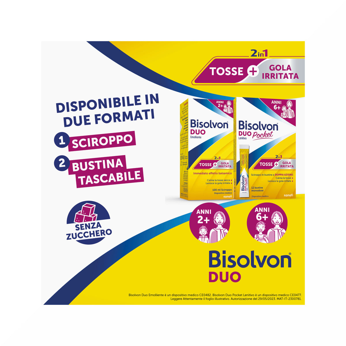 Bisolvon Duo Emolliente Sciroppo Contro Tosse e Gola Irritata Adulti, Bambini 100ml-6