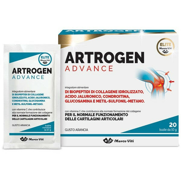 Artrogen Advance funzionamento delle cartilagini articolari 20 bustine gusto Arancia-2