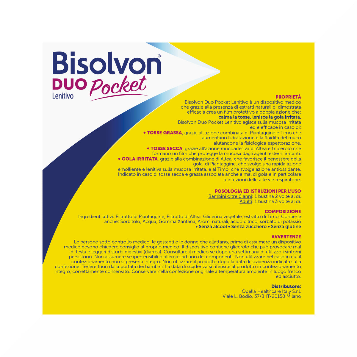 Bisolvon Duo Pocket Lenitivo Sciroppo in Bustina Contro Tosse e Gola Irritata, Adulti Bambini, 12 Bustine Monodose-8