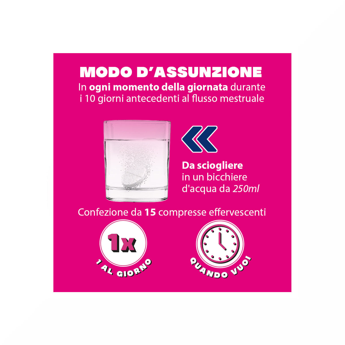 Buscofen Premestruale Integratore Alimentare, Magnesio, Vitamina B6, Vitamina E e Calcio, 15 Compresse Effervescenti-11