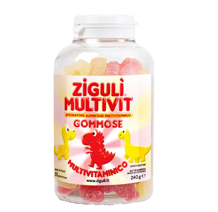 Ziguli Multivit integratore alimentare gusto fragola e banana 60 gommose