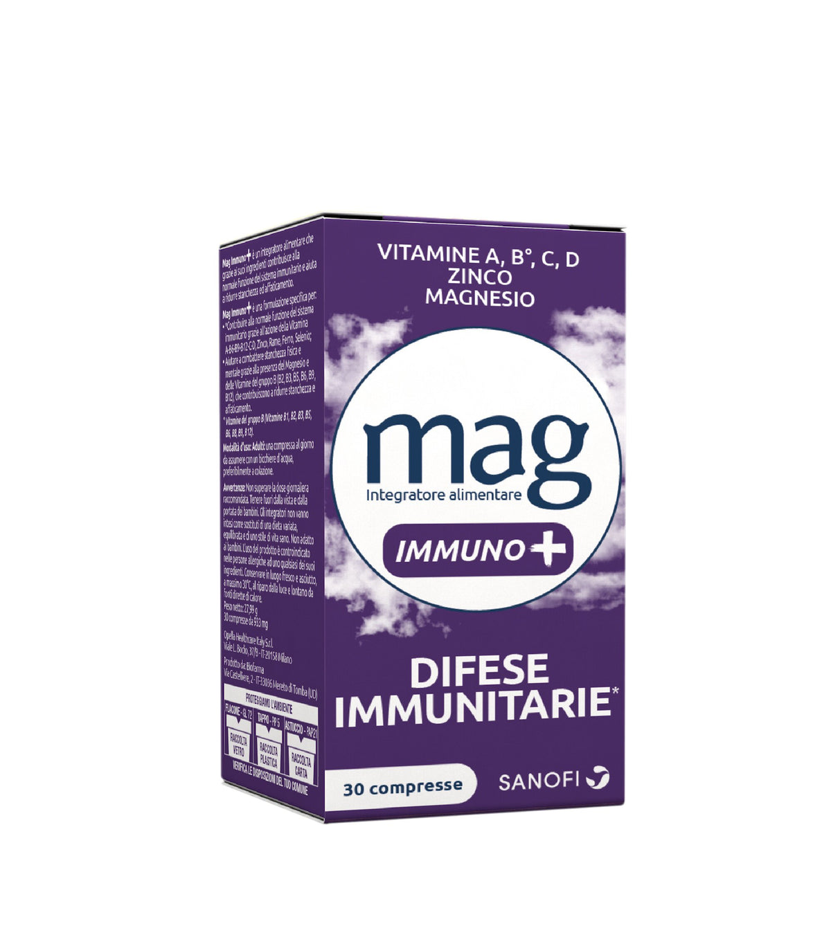 Mag Immuno+ Difese Immunitarie Integratore Alimentare Vitamine e Minerali, Magnesio, Difese Immunitarie, Stanchezza e Affaticamento 30 compresse-7