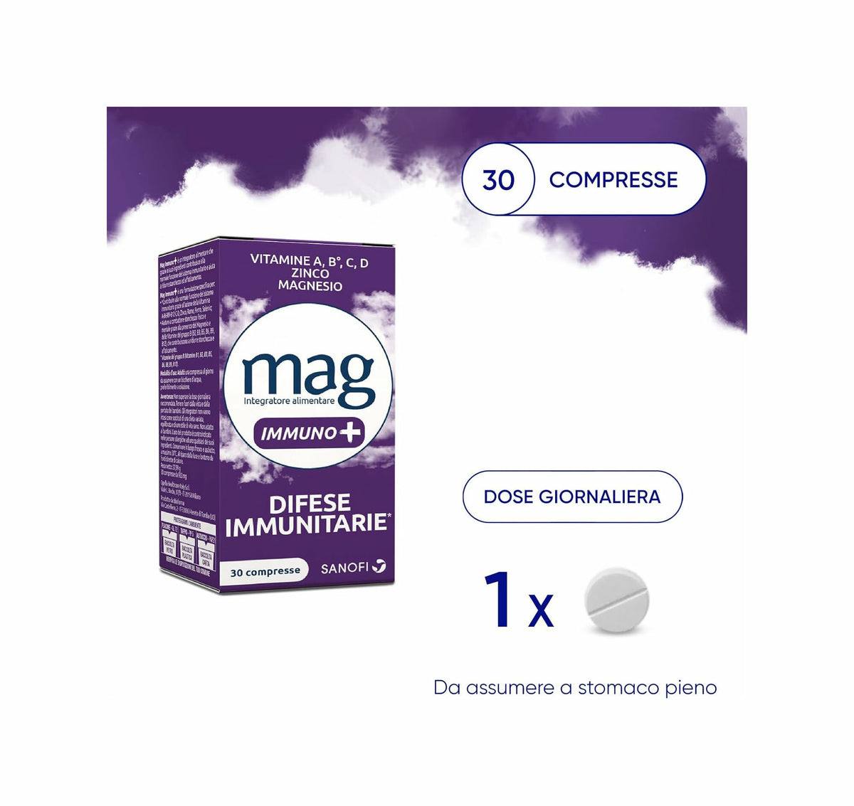 Mag Immuno+ Difese Immunitarie Integratore Alimentare Vitamine e Minerali, Magnesio, Difese Immunitarie, Stanchezza e Affaticamento 30 compresse-11