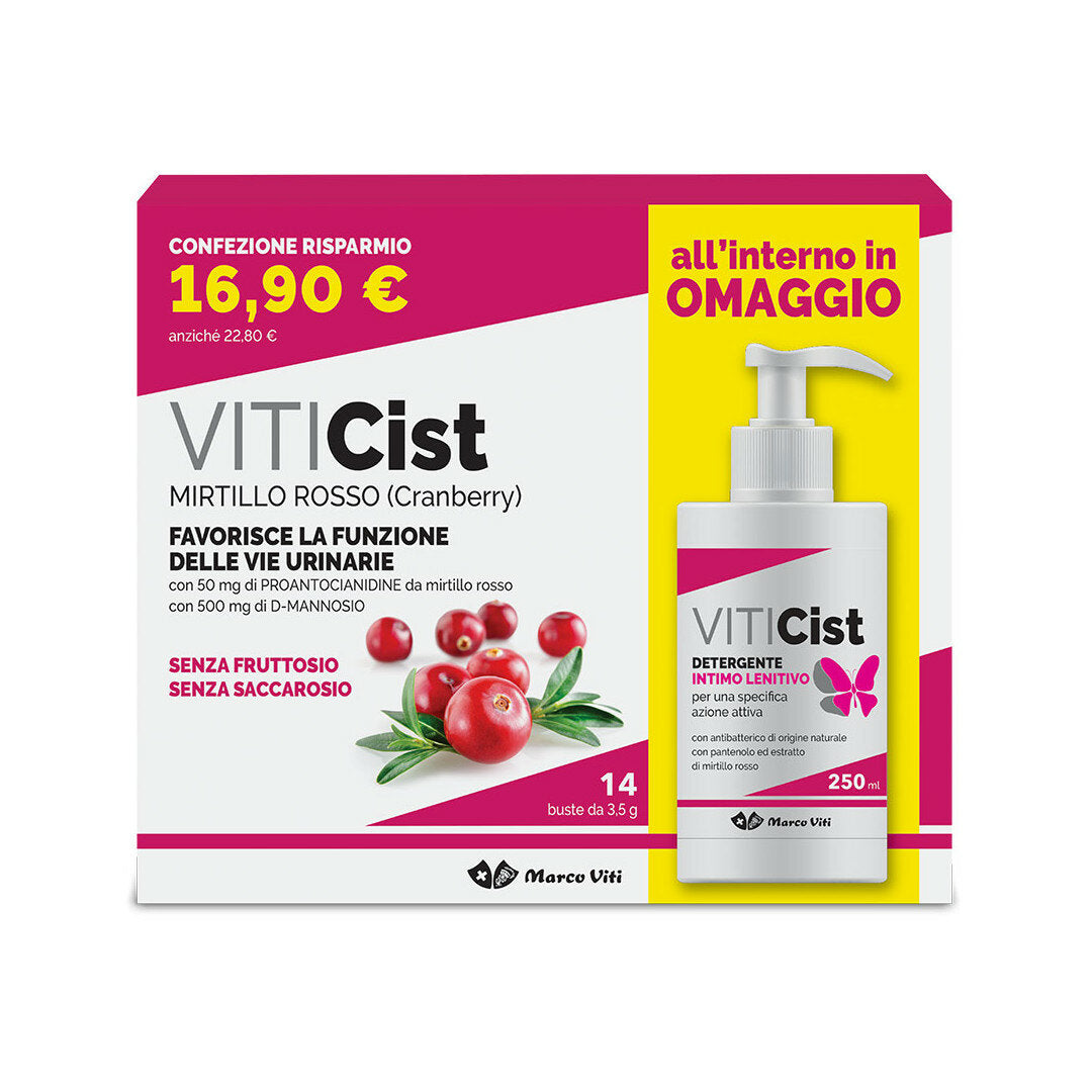VitiCist Bundle integratore per la funzione delle vie urinarie 14 bustine + detergente intimo 250ml-2